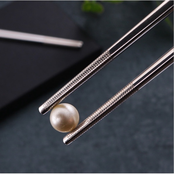 Set 5 đũa ăn Nhật Bản inox 304 mẫu hoa văn đặc ruột