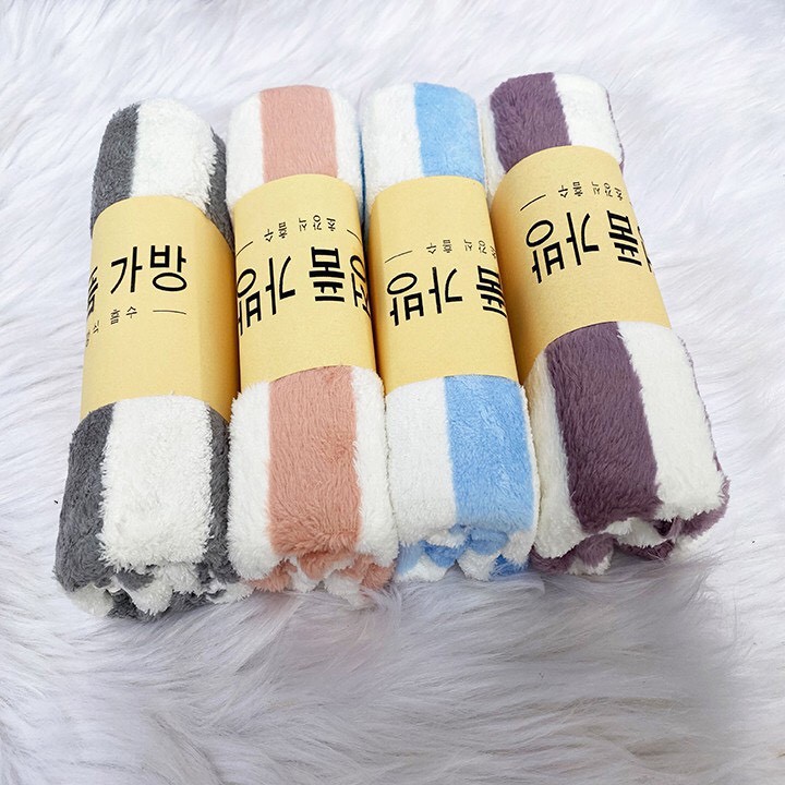 Khăn cuộn lông cừu Hàn Quốc, khăn tắm khăn mặt siêu mềm mịn kích thướt 35x75 cm