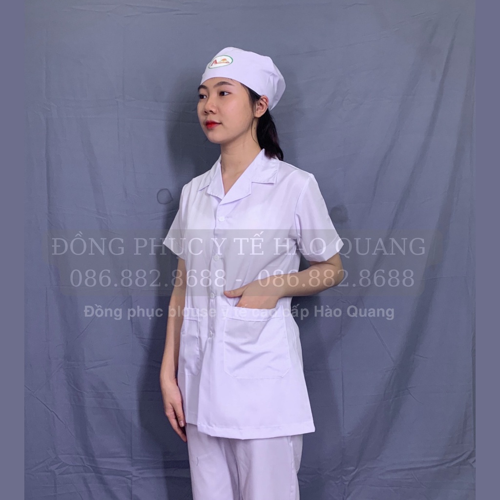 Quần blouse y tá, điều dưỡng, bác sĩ, kỹ thuật viên nam nữ màu trắng hàng phổ thông