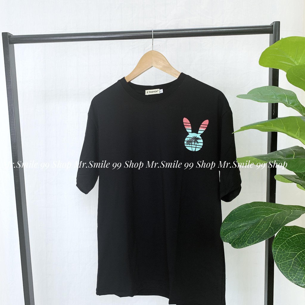 [Hình Thật] Áo Thun Unisex Nam Nữ Tay Lỡ Form Rộng Bad Rabbit Mr Smile 99 Shop