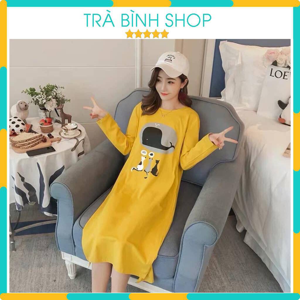 Váy Suông Đầm Suông Dài Tay Thu Đông Có Hình Con Cá Heo Hàng VNXK | BigBuy360 - bigbuy360.vn