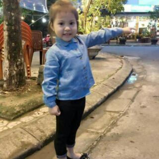 Sơ mi denim bé gái