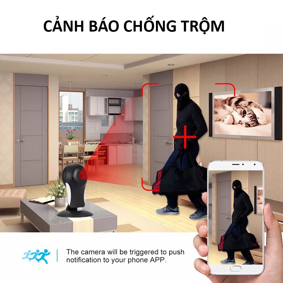 Camera WiFi Mini Yoosee C21 Góc Nhìn Toàn Cảnh 180 Độ Không Góc Chết, Kèm Thẻ Nhớ | BigBuy360 - bigbuy360.vn