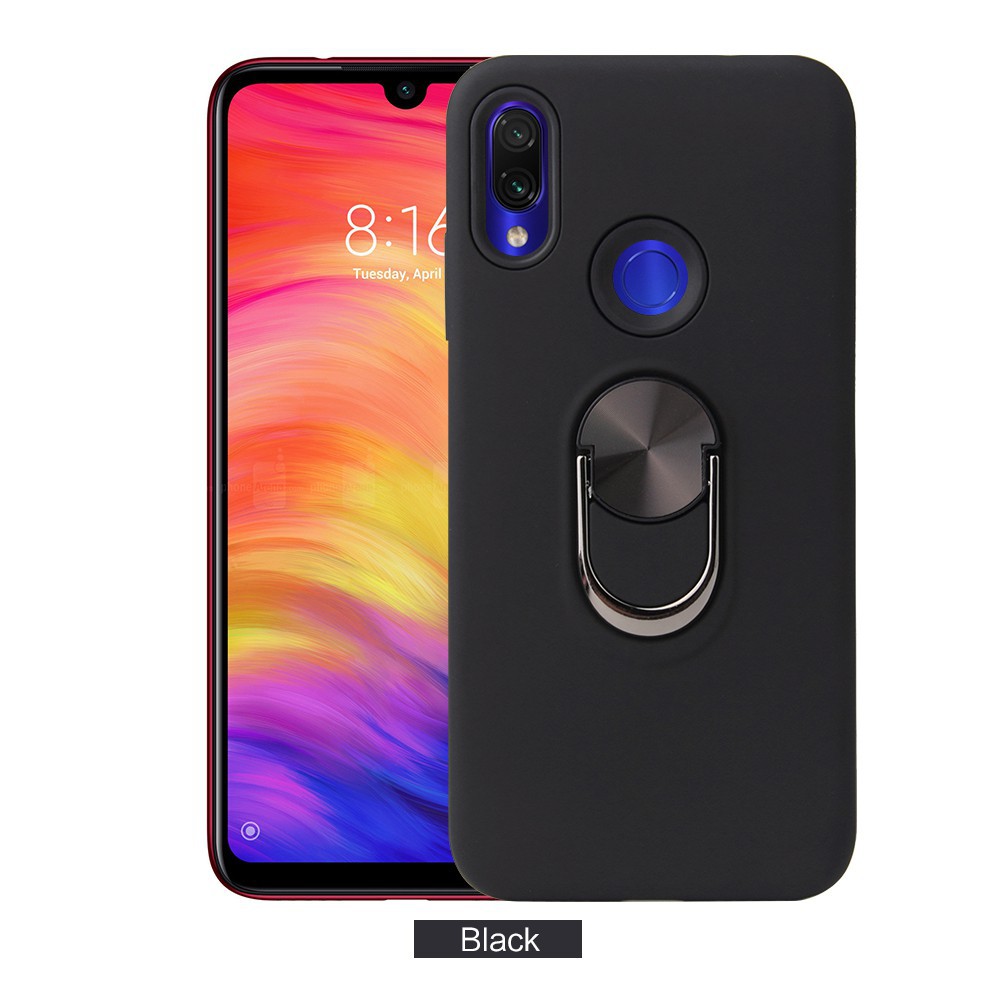 Ốp điện thoại nhựa cứng màu trơn có móc gắn xoay 360 độ dành cho Xiaomi Redmi Note 7 Note 7 Pro Redmi 7