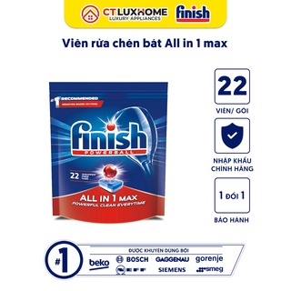 Viên rửa chén bát Finish All In One Max 22 viên