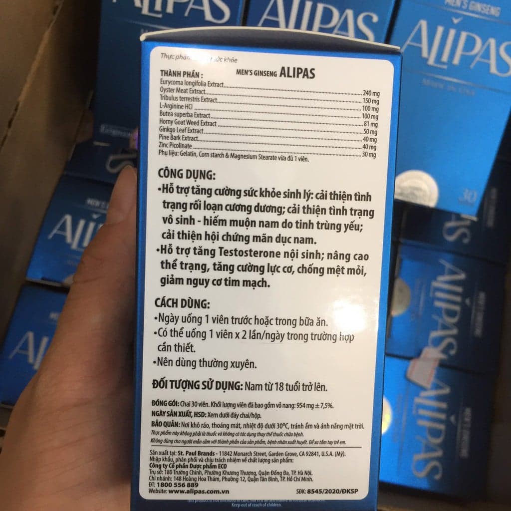 Sâm Alipas Platinum lọ 30v - Tăng cường sinh lý nam( Hàng chính hãng có tem chống hàng giả)