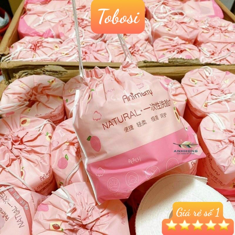 [ Gía Tổng Kho ] Túi 40 Khăn Giấy Khô Rửa Mặt Đa Năng Trái Đào Siêu Mền Mịn Tiện Dụng