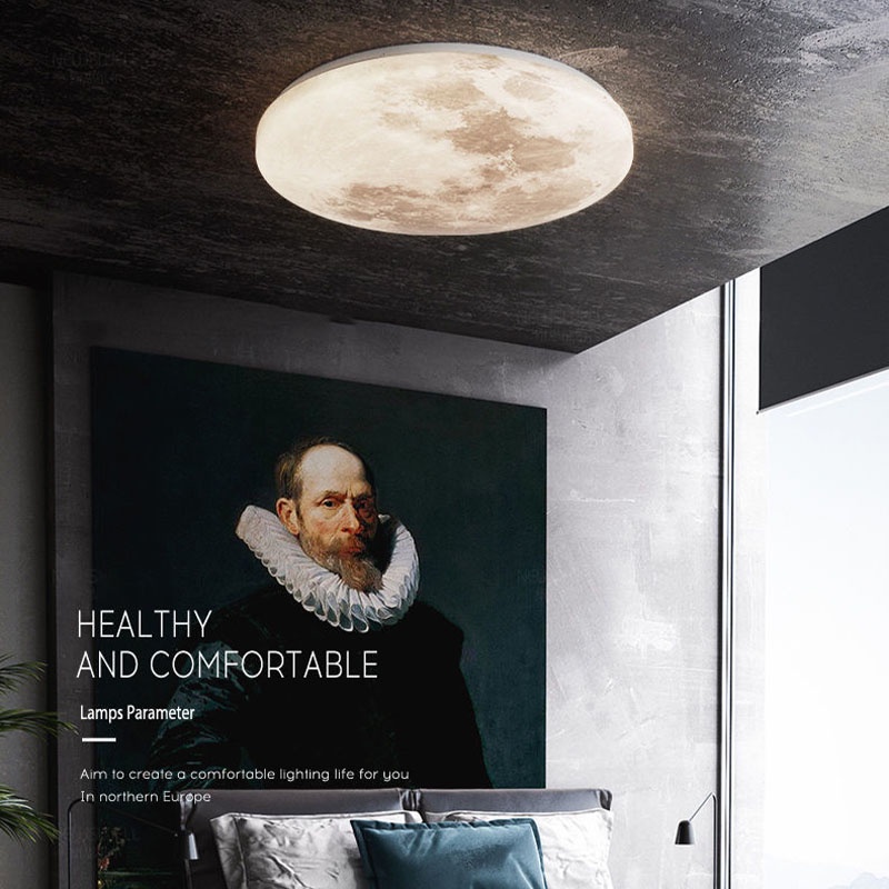 Đèn trang trí phòng ngủ led / phòng khách hình mặt trăng phong cách bắc âu tối giản hiện đại sáng tạo