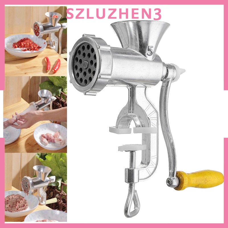 [SmartHome ]  Stainless Steel Manual Meat Grinder Mincer Tool Table Hand Crank Sausage L