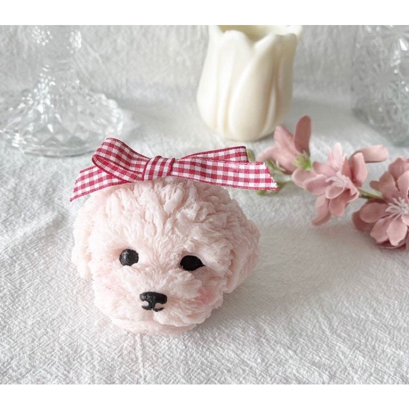 Nến Thơm Cún Con Poodle Candle Siêu Yêu - Nến Thơm Tinh Dầu Thư Giãn Hàn Quốc Hình Cún Con 6*7.5cm | Oube Candle NT27