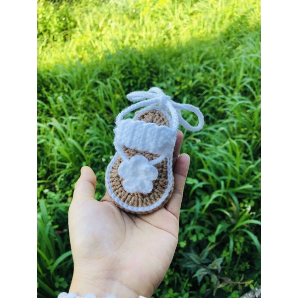 Giày len kẹp ngón cho bé gái đế bánh mì size từ sơ sinh