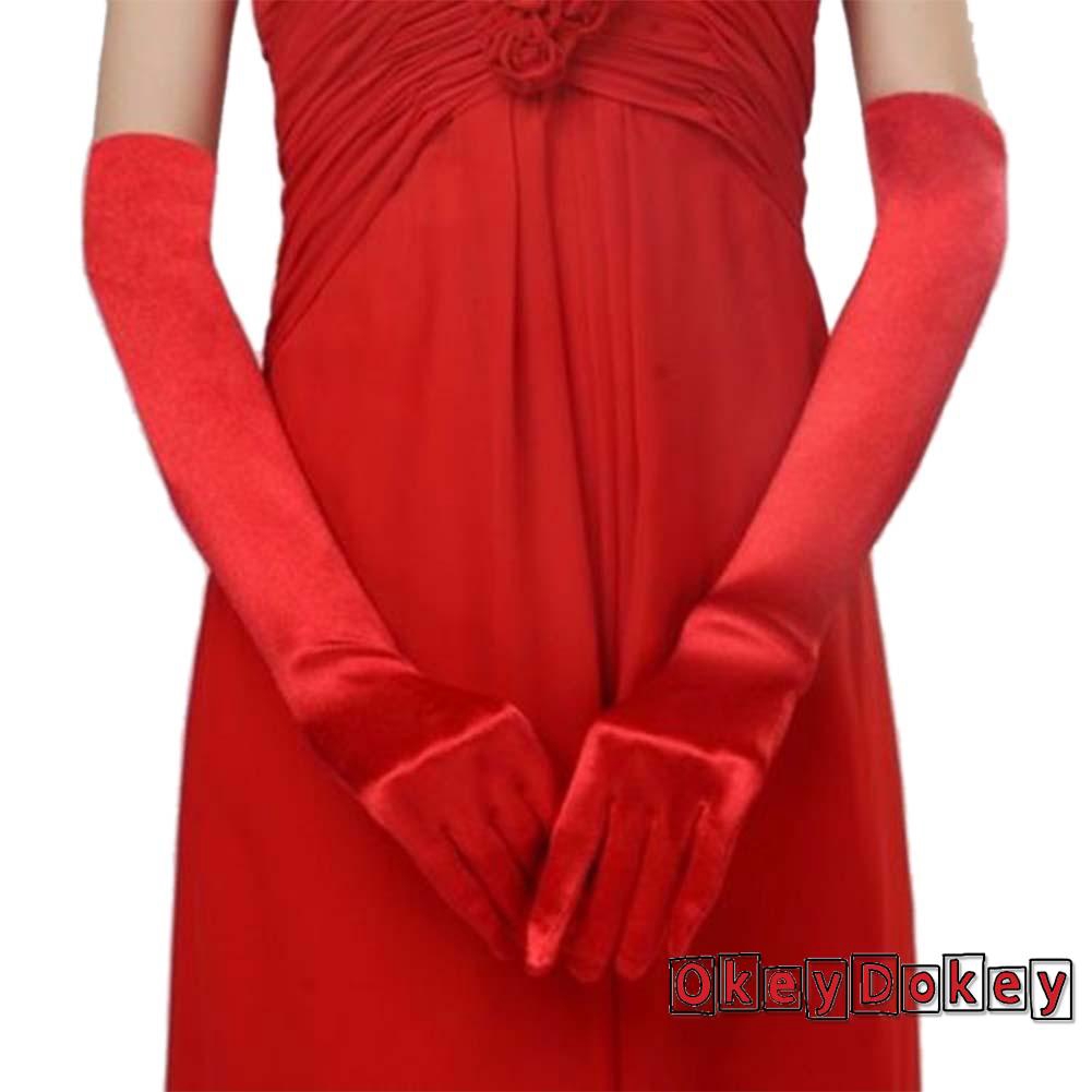 Đôi găng tay dài bằng satin thời trang dự tiệc cho nữ