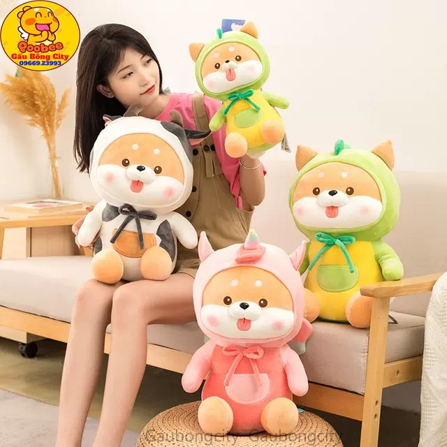 Gấu Bông Chó Shiba Lè Lưỡi Ngộ Nghĩnh Quà Tặng Cao Cấp