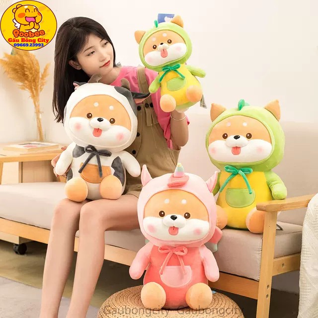 Gấu Bông Chó Shiba Lè Lưỡi Ngộ Nghĩnh Quà Tặng Cao Cấp