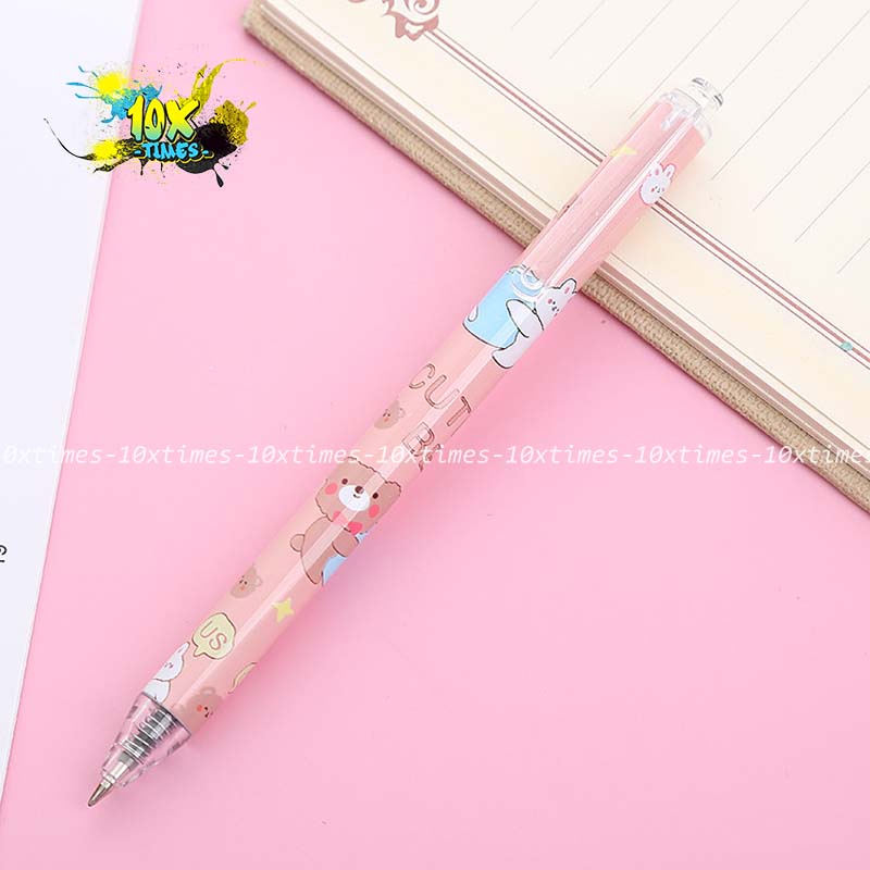 Bút gel bấm dễ thương gấu hồng xinh xắn ngòi 0,5 mm mực đen dùng dể viết bài, trang trí, quà tặng sinh nhật bạn gái