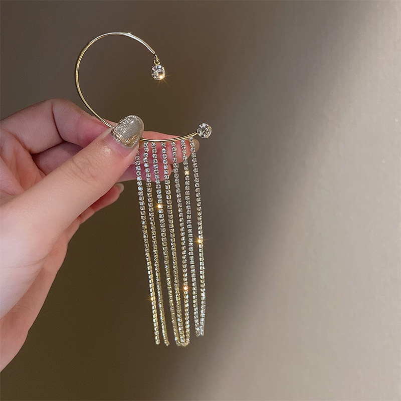 1 Khuyên kẹp tai màu vàng bạc trang trí hoa tuyết/ cánh bướm đơn giản thời trang
