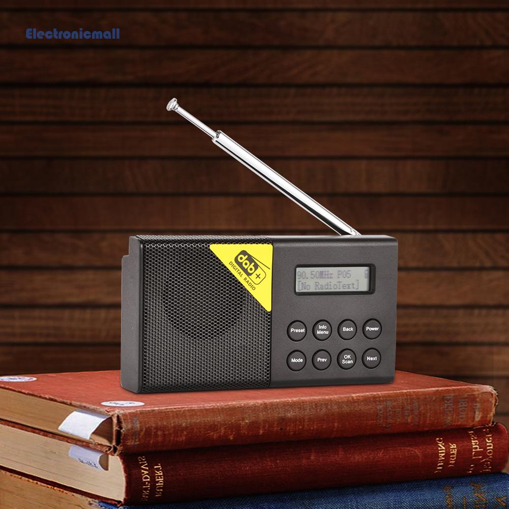 Đài Radio Kỹ Thuật Số Mini Di Động Có Radio FM DAB 3.5mm Điện Tử Kích Thước Nhỏ Gọn Tiện Dụng