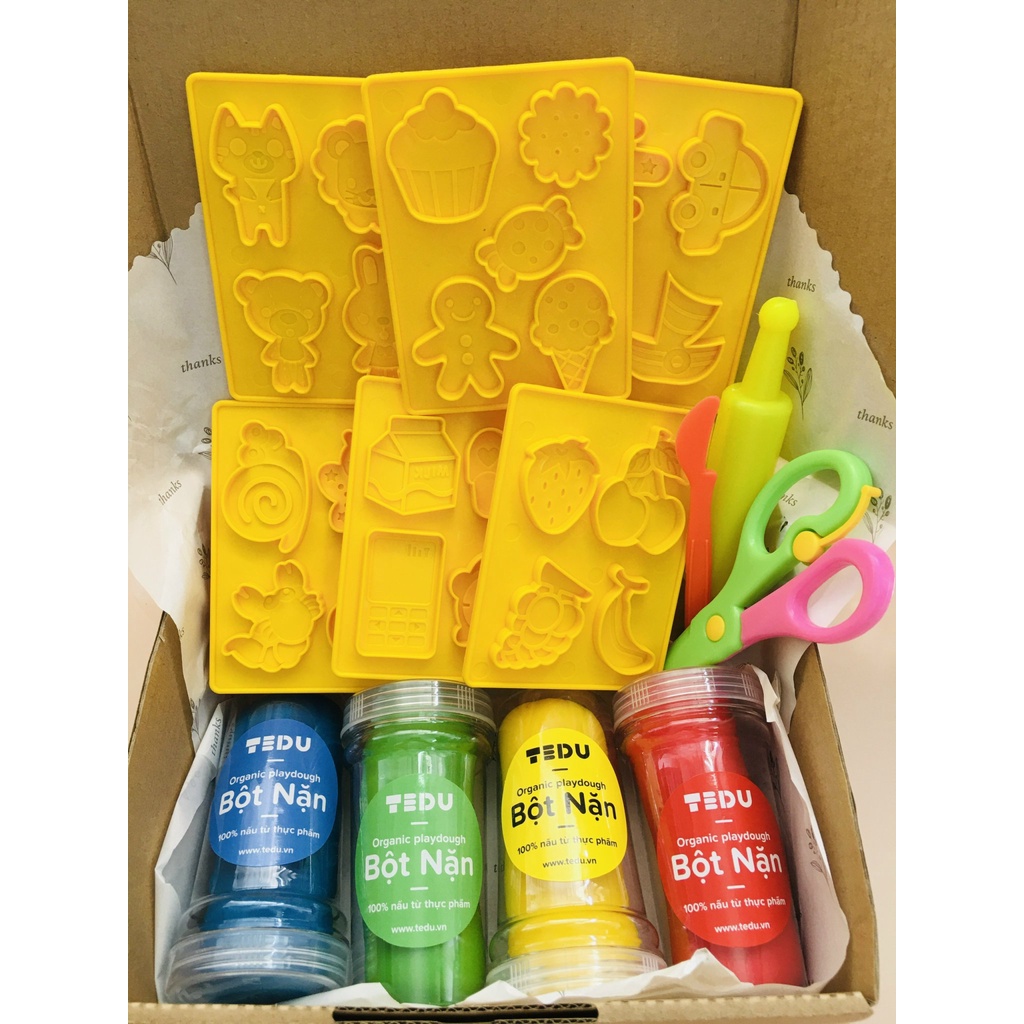 Combo bột nặn đất nặn an toàn TEDU quà tặng 179 - 57 chi tiết