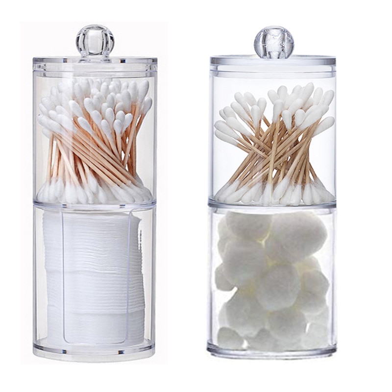Hộp đựng tăm bông/ bông tẩy trang bằng Acrylic tiện dụng cho gia đình