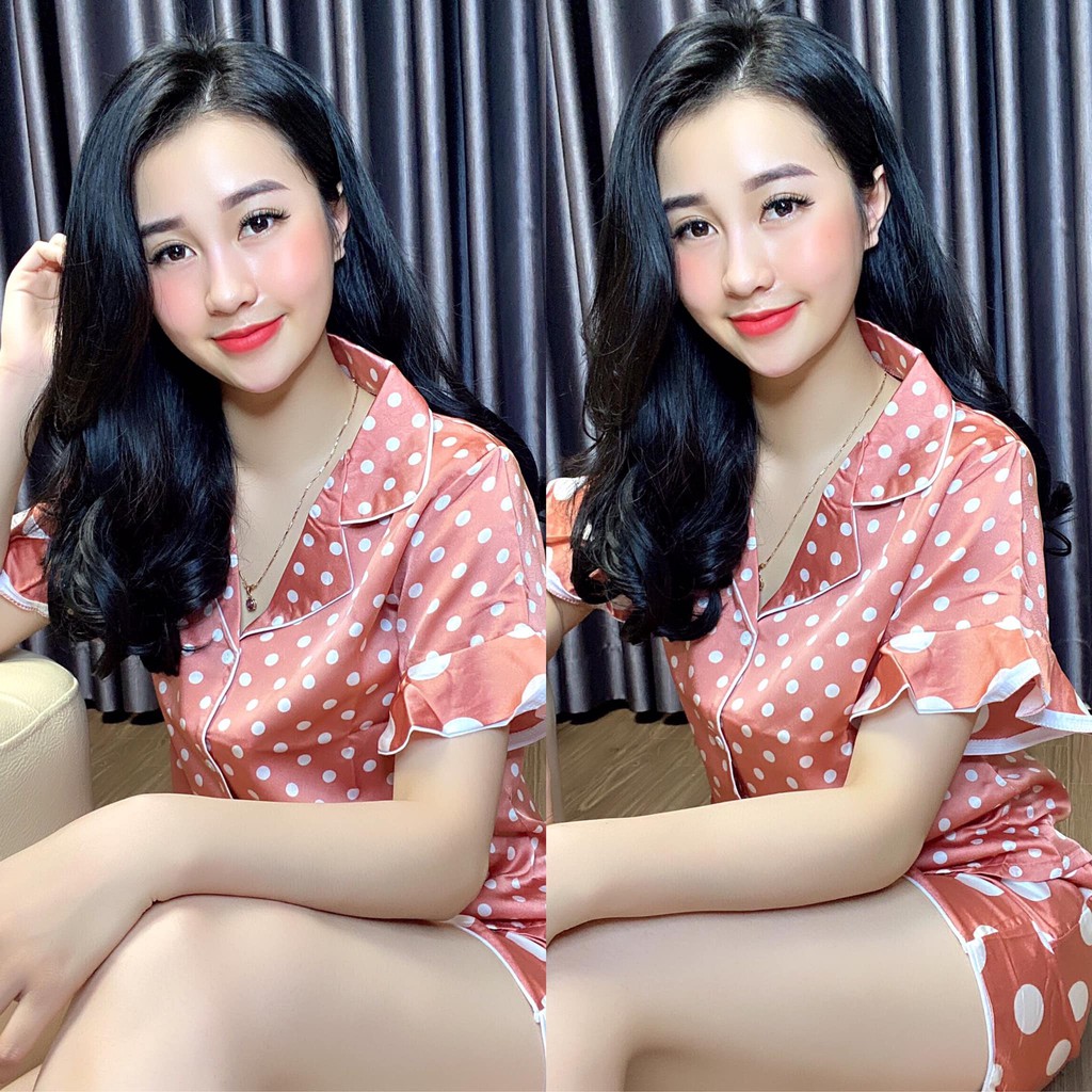 Set bộ mặc nhà 🍍FREE SHIP🍍 Giảm 10k khi nhập [DOBO10K] Bộ ngủ Pijama chấm bi tay bèo