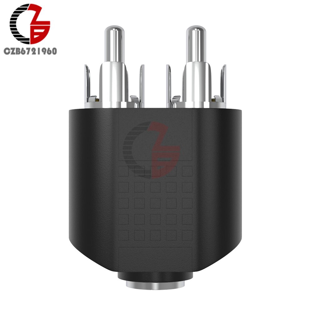 Silver 3.5mm Female to 2 RCA MALE Stereo Audio Adapter Connector Convertor Sound Voice Jack Socket Plug | BigBuy360 - bigbuy360.vn