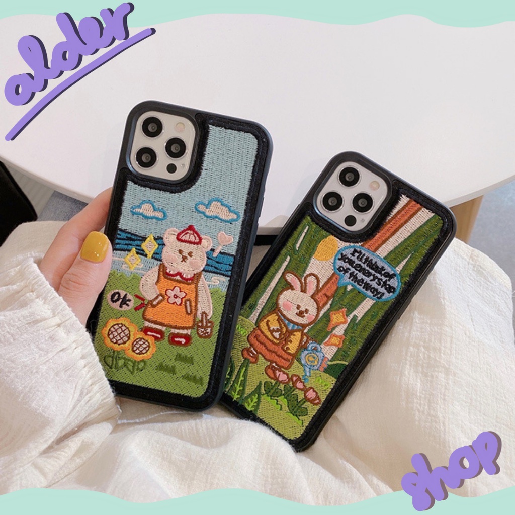 Ốp lưng/Case iphone thêu Bear & Rabbit