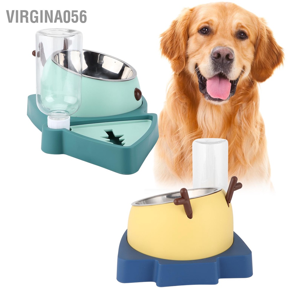 Có thể bán buôn Bộ nạp thức ăn cho vật nuôi và bộ phân phối nước tự động với bát thép không gỉ có thể tháo rời vừa nhỏ Virgina056 Hàng giao ngay