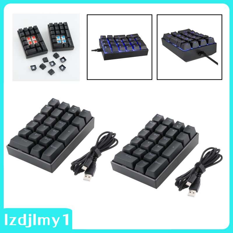 Bàn phím số mini K23 21 phím có đèn LED nền màu xanh dương