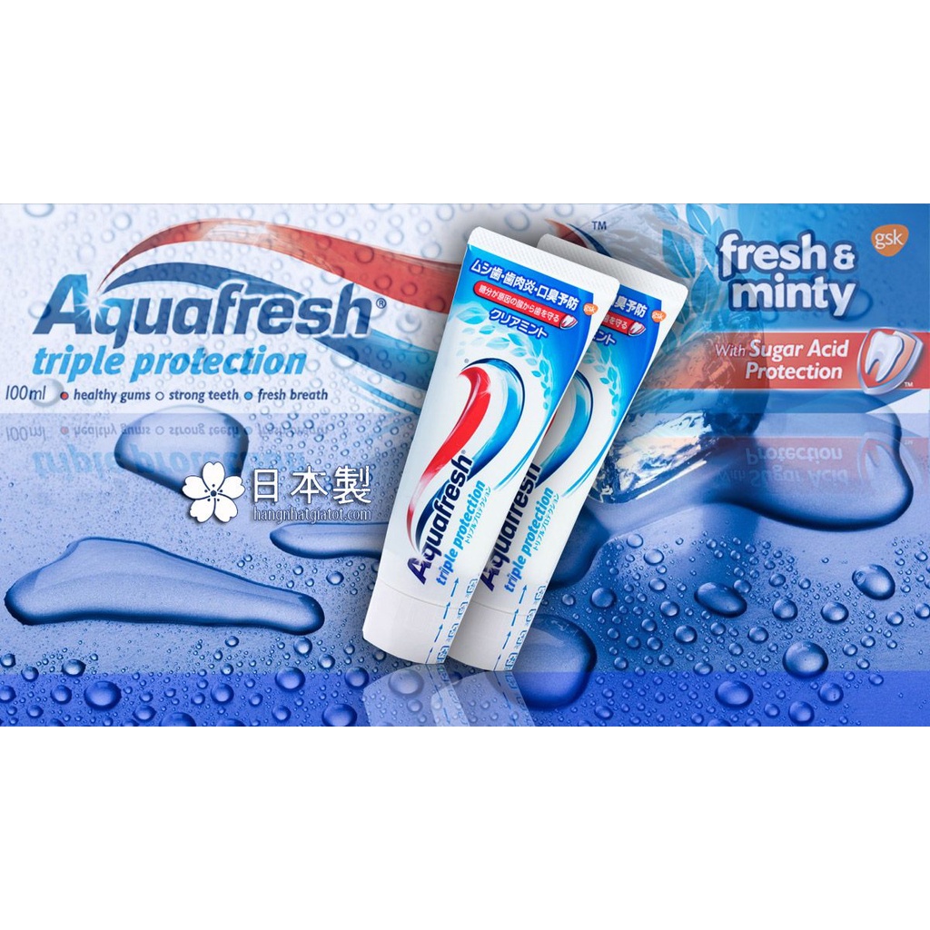 Kem đánh răng Aqua Nhật ngăn ngừa sâu răng, trắng răng bạc hà thơm mát 140g Linh Giang chính hãng
