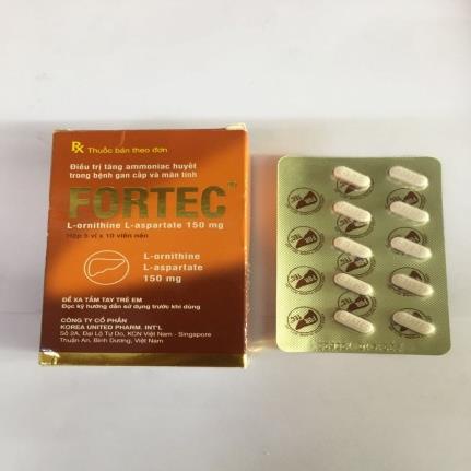 Fortec 150 bổ gan hiệu quả nổi tiếng của Hàn Quốc hộp 50 viên