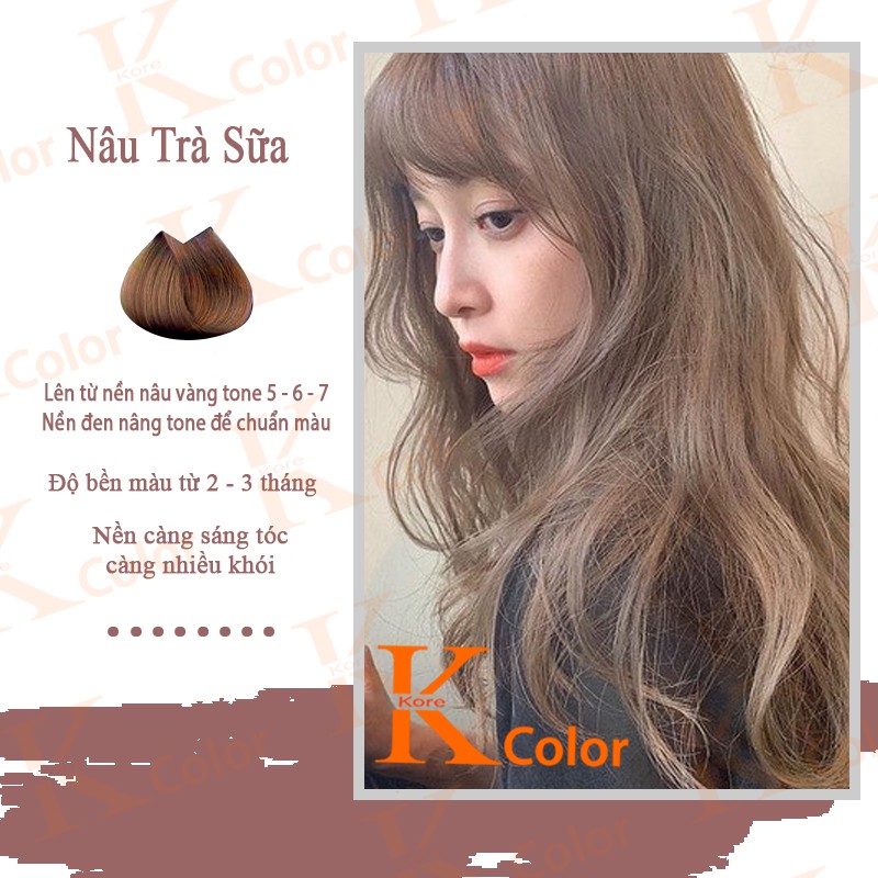 Thuốc nhuộm tóc màu Nâu Trà Sữa KoreColor