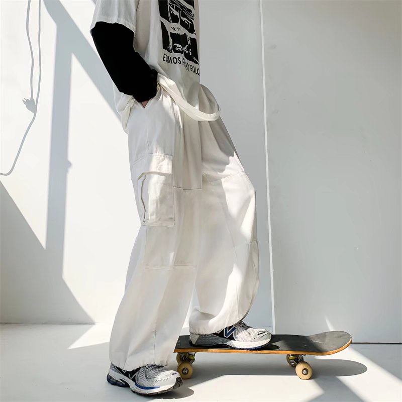 Quần ống rộng phong cách cổ điển thời trang Hàn Quốc dành cho nam và nữ