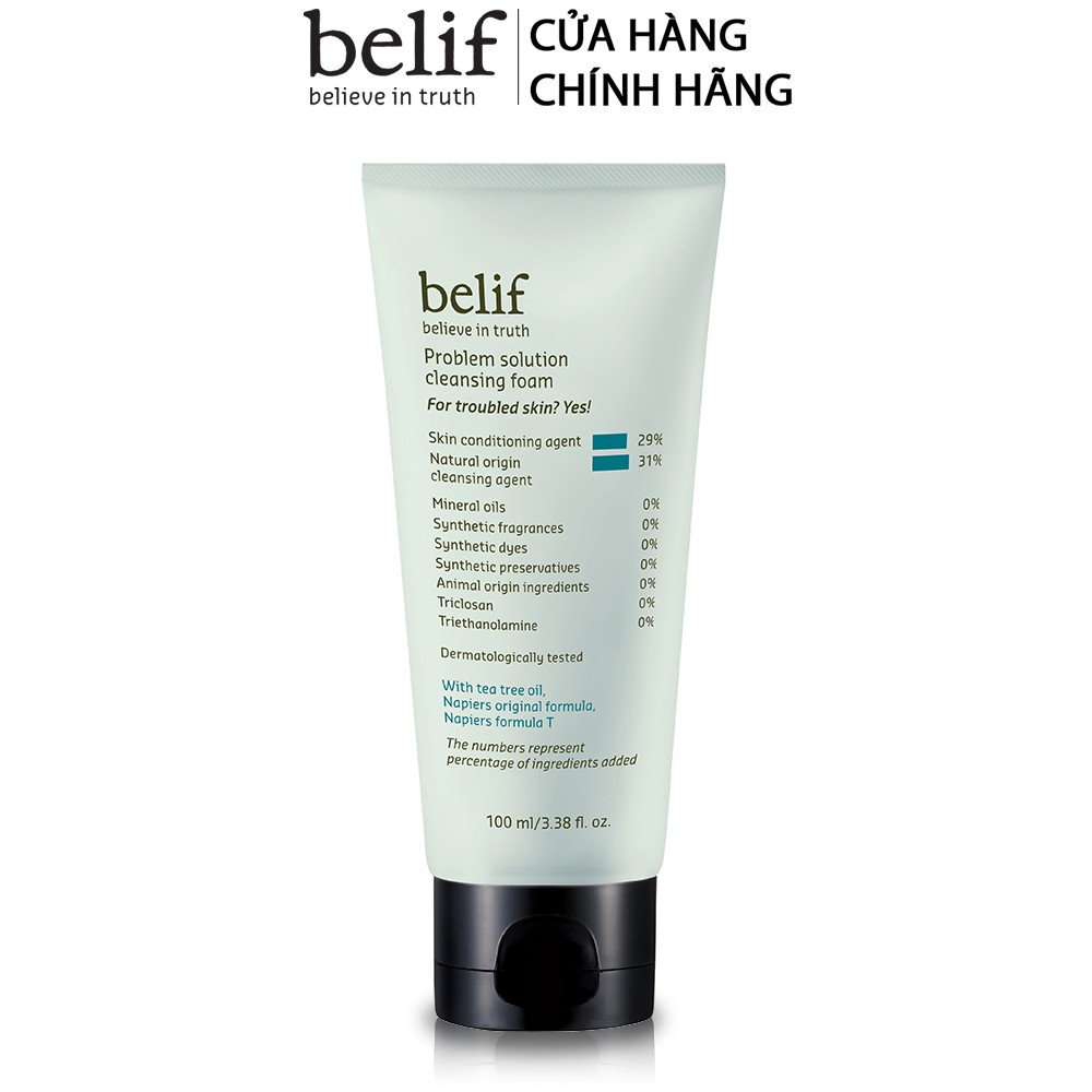 [HB Gift] Sữa rửa mặt ngăn ngừa mụn Belif Problem Solution Cleansing Foam 100 ml Gimmick