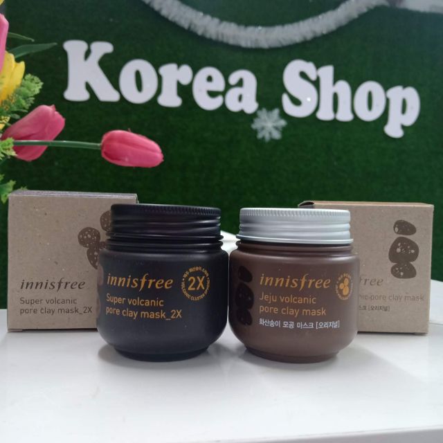 Mặt nạ tro núi lửa se khít lỗ chân lông Innisfree 2x volcanic pore clay mask