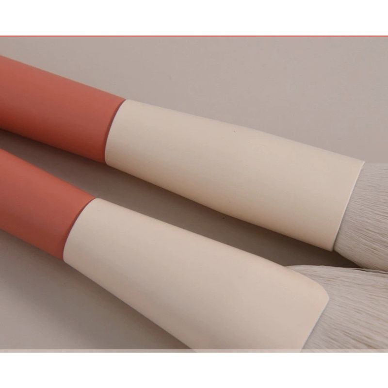 (Tặng kèm túi đựng da) Bộ cọ 12 món tone đỏ cam makeup chuyên dụng