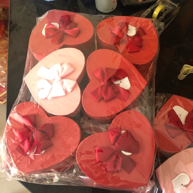 Hộp đựng quà hình trái tim cao cấp 15.5x13x6.5cm quà tặng valentine noel sinh nhật