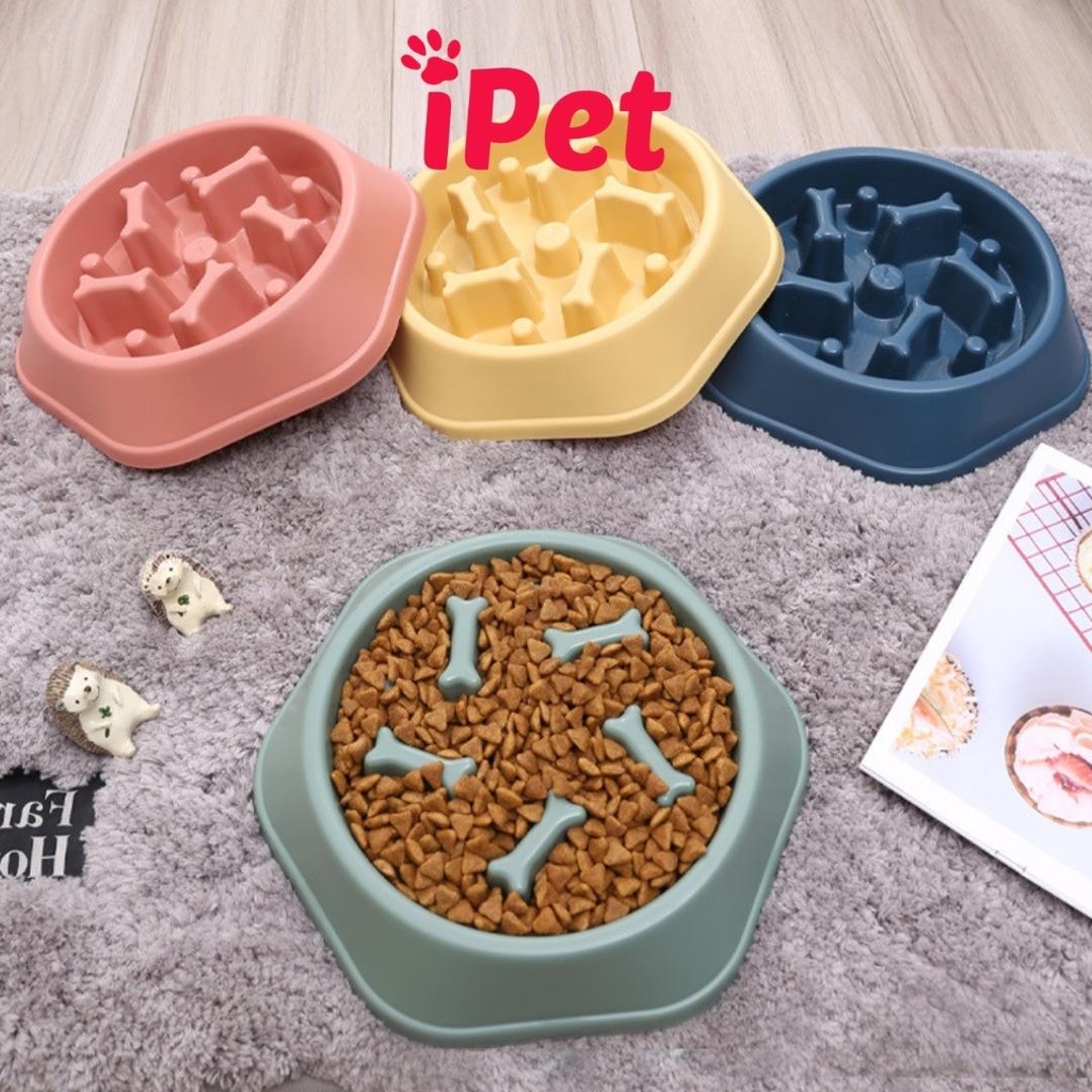 Bát cho chó mèo ăn chậm chống sặc, giảm nghẹn ói cho thú cưng - iPet Shop