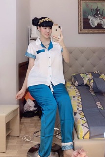 Pijama phi lụa dài cao cấp cực sang chảnh