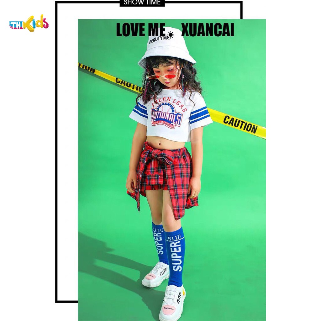 Đồ Nhảy Trẻ Em Mẫu Áo Nationals Tay Ngắn Dáng Croptop