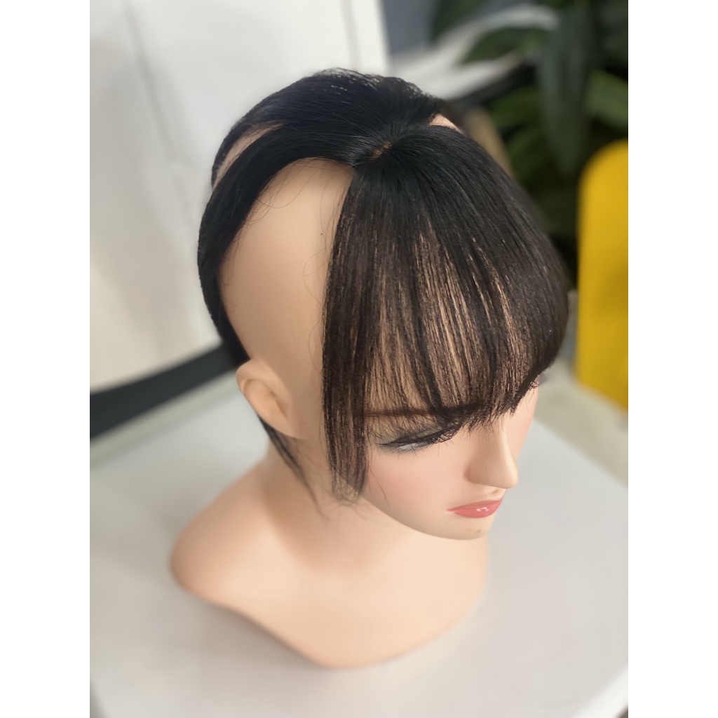 Mái ngố 2d 3d Tóc Giả bằng Tóc Thật có rãnh dệt tàng hình Cao Cấp