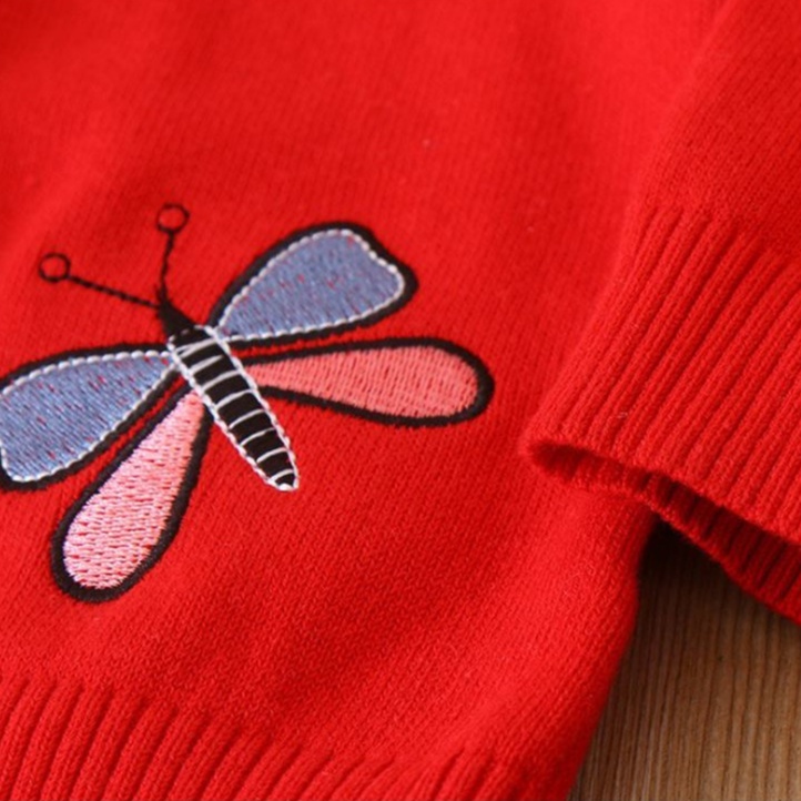 Áo len bé gái 10-25kg áo khoác trẻ em Quảng Châu chất len đẹp mẫu cánh bướm dễ thương