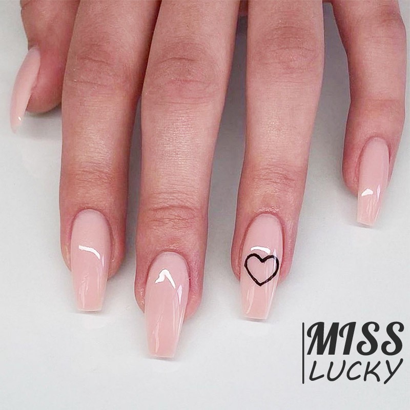 Set 24 Móng Tay Giả Màu Hồng Xinh Xắn Kèm Keo Dán