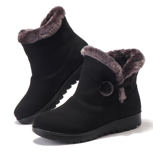 Giày Bốt Cổ Thấp Nữ Đế Mềm Giữ Ấm Chân Mùa Đông | BigBuy360 - bigbuy360.vn