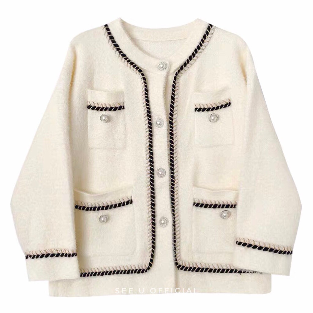 Áo Khoác Len Lông Dày Dặn Viền Thêu Mềm Mại Cá Tính - See.U Official | BigBuy360 - bigbuy360.vn