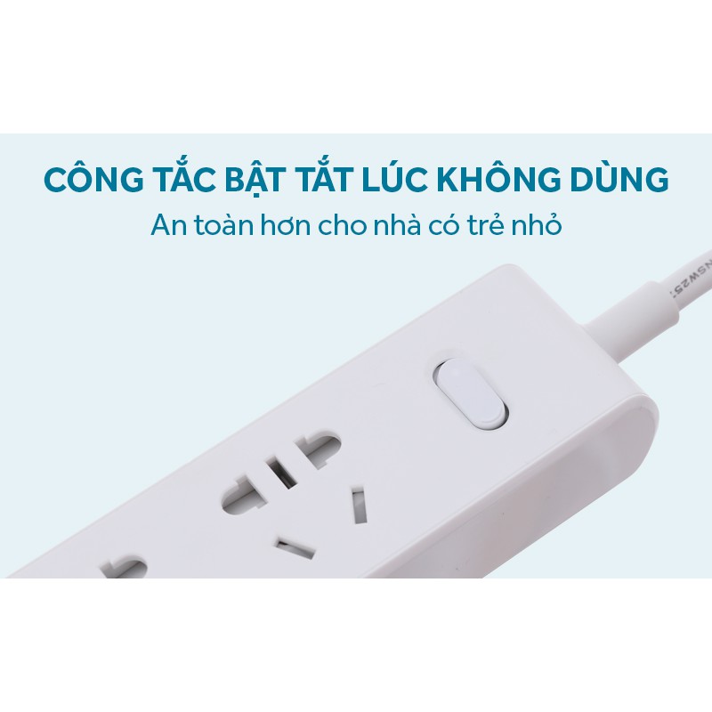 CHÍNH HÃNG Ổ cắm điện thông minh PISEN.SS đa năng 3 Cổng Sạc Usb 3 cổng AC Smart Socket KY-33 /303 1.8m