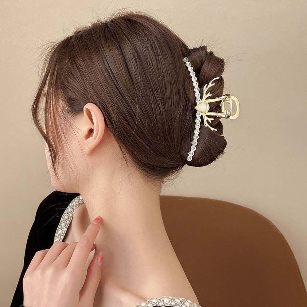 Kẹp Tóc Đính Ngọc Trai Kim Loại Thời Trang Cho Nữ
