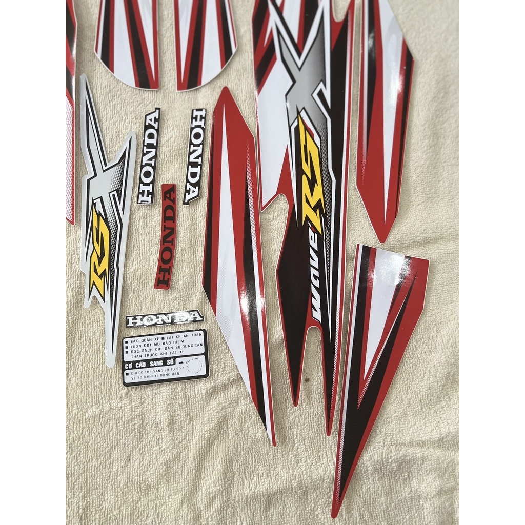 Bộ tem decal dán xe máy Honda Rsx 2010 màu đỏ zin thái siêu đẹp