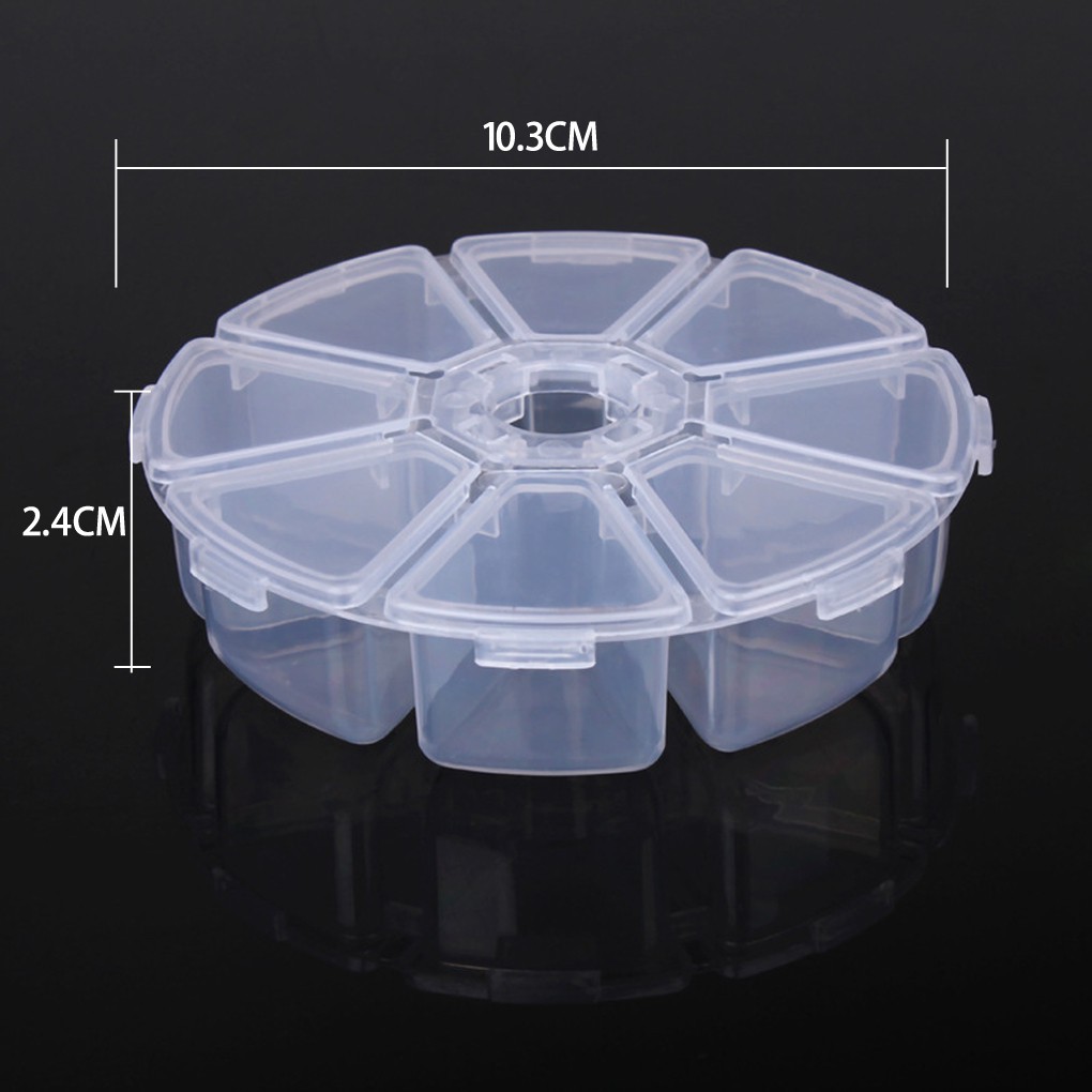 Plastic 8 Cells Jewelry Organiser Container Storage Box