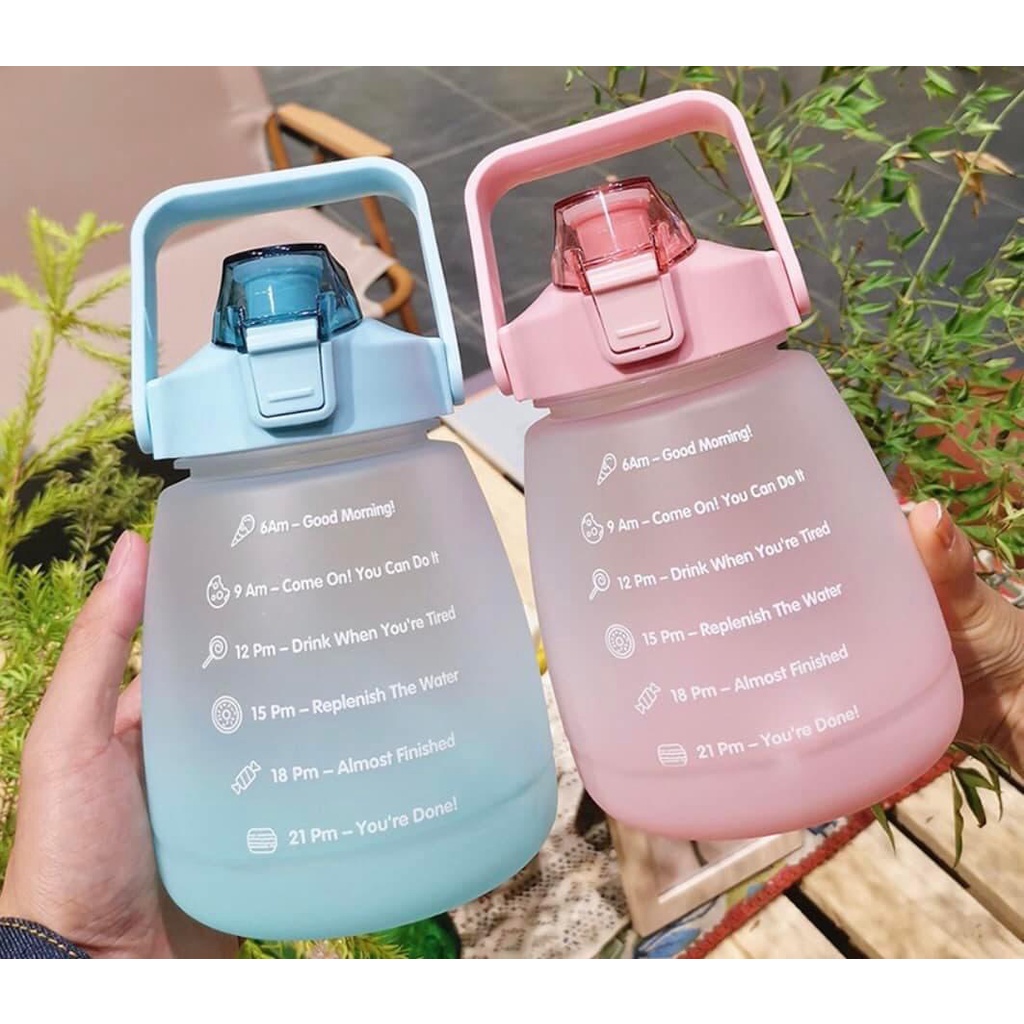 Bình Nước HGVN 1.3L Tiện Lợi Có Vạch Chia Tặng Kèm Stick #274