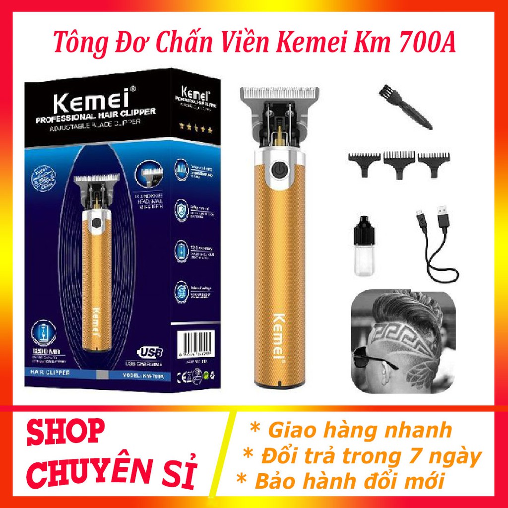 Tông đơ chấn viền siêu nét chính hãng KEMEI - 700A, Tông đơ cắt tóc hót hít 2021